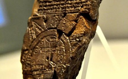 Questa tavoletta contiene sia un'iscrizione cuneiforme che una mappa unica del mondo mesopotamico