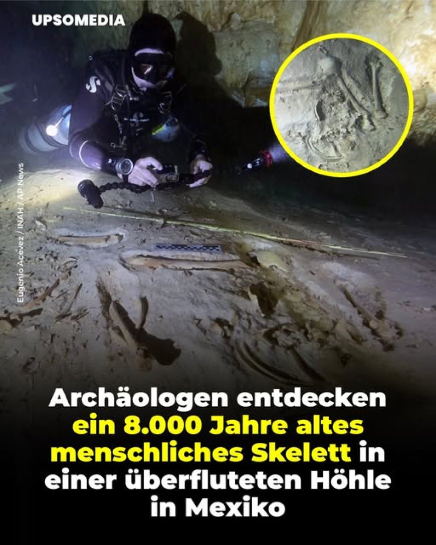 Scoperto uno scheletro umano preistorico in una grotta allagata, un cosiddetto cenote, tra Tulum e Playa del Carmen (Nuovo Messico)